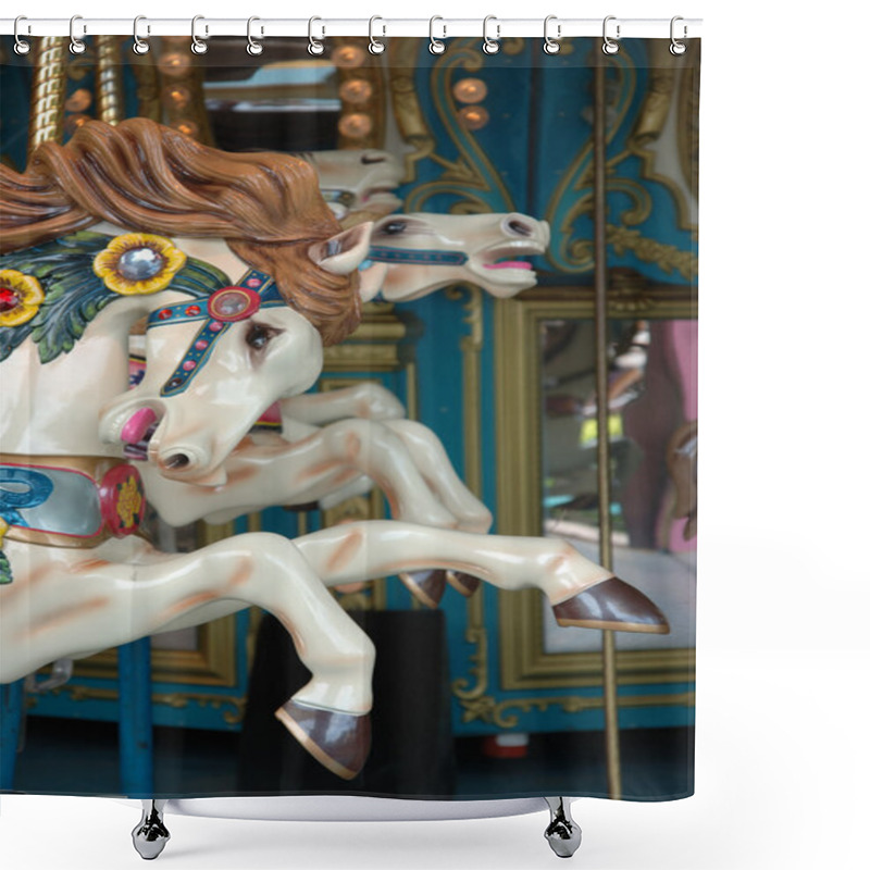 Personality  Close Up Of Carousel Horse Shower Curtains