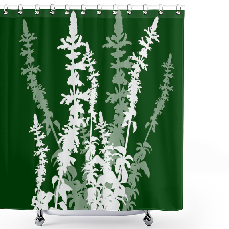 Personality  Blossoming Plants Isolated On Green Background Shower Curtains