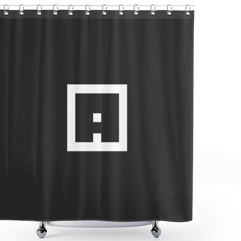 Personality  Letter A Logo Creative Monogram Square Geometric Shape, Minimalist Style Typography Design Element Shower Curtains