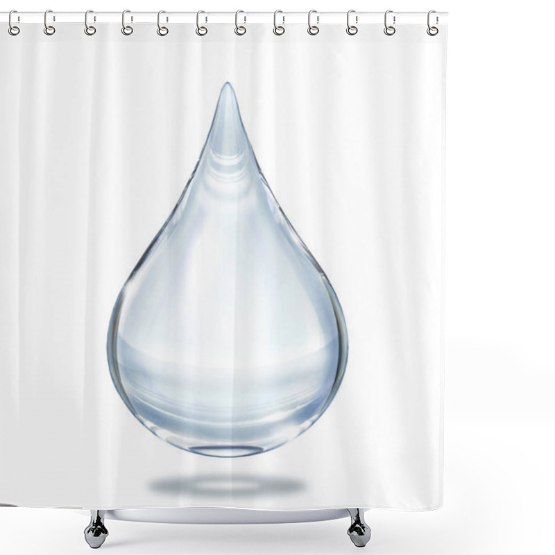 Personality  Water Drop Close Up View Isolated On White Background. Clipping Path Included. Shower Curtains