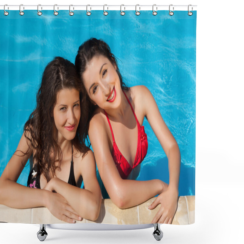 Personality  Swimming Pool Holidays Shower Curtains