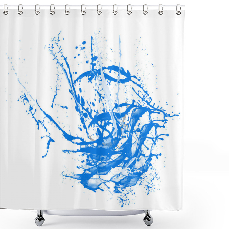 Personality  Sketch Of Blue Paint Shower Curtains