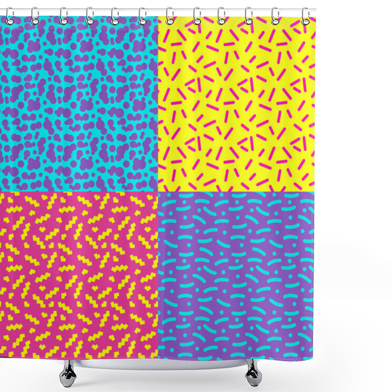 Personality  Seamless Background 80s Shower Curtains