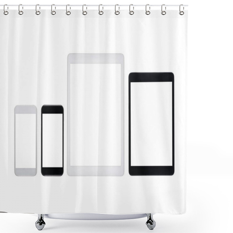 Personality  Digital Tablets And Smartphones With Blank Screens Shower Curtains