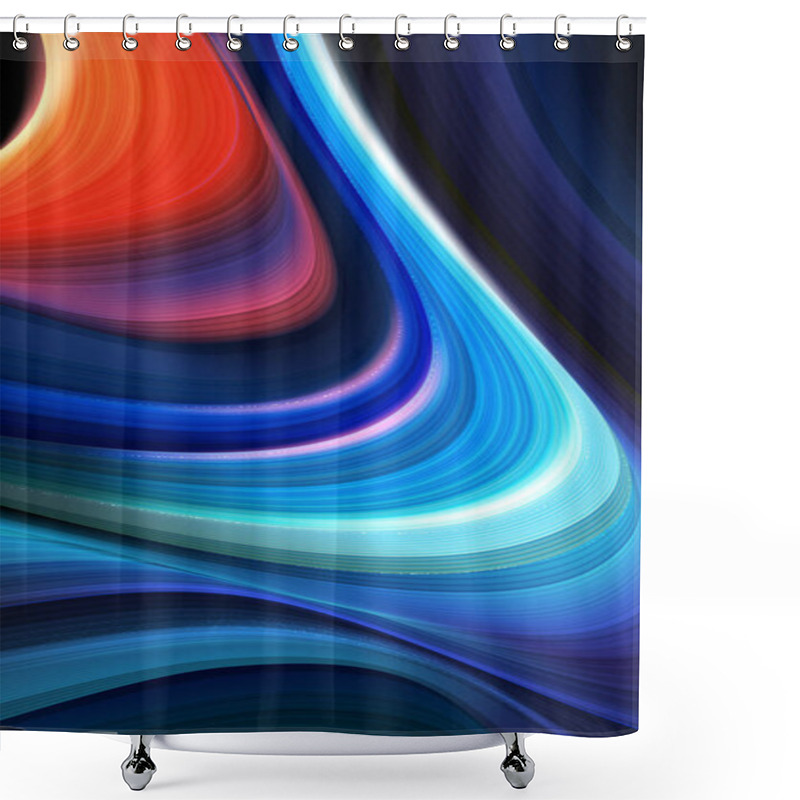 Personality  An Abstract Background Of 3D Wavy Stripes In Vector Art, Suitable For A Mobile Screen, Phone Desktop, Landing Page, UI/UX, And Wallpaper. Shower Curtains