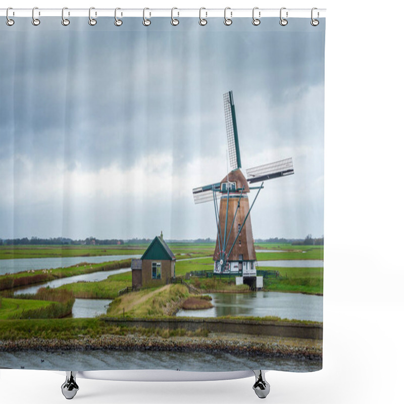 Personality  Windmill Landscape Netherlands Shower Curtains