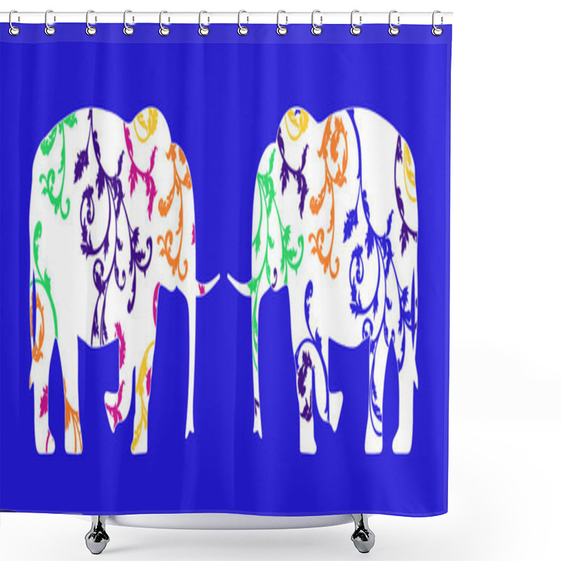 Personality  A Pair Of Elephants Shower Curtains