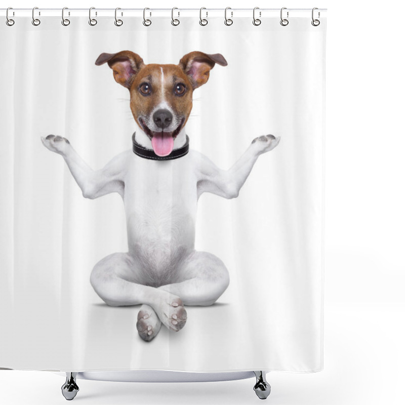 Personality  Yoga Dog Shower Curtains