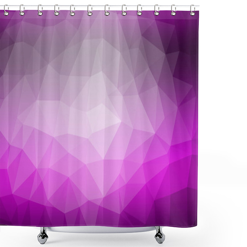 Personality  White Purple Abstract Background Of Triangles Low Poly Shower Curtains