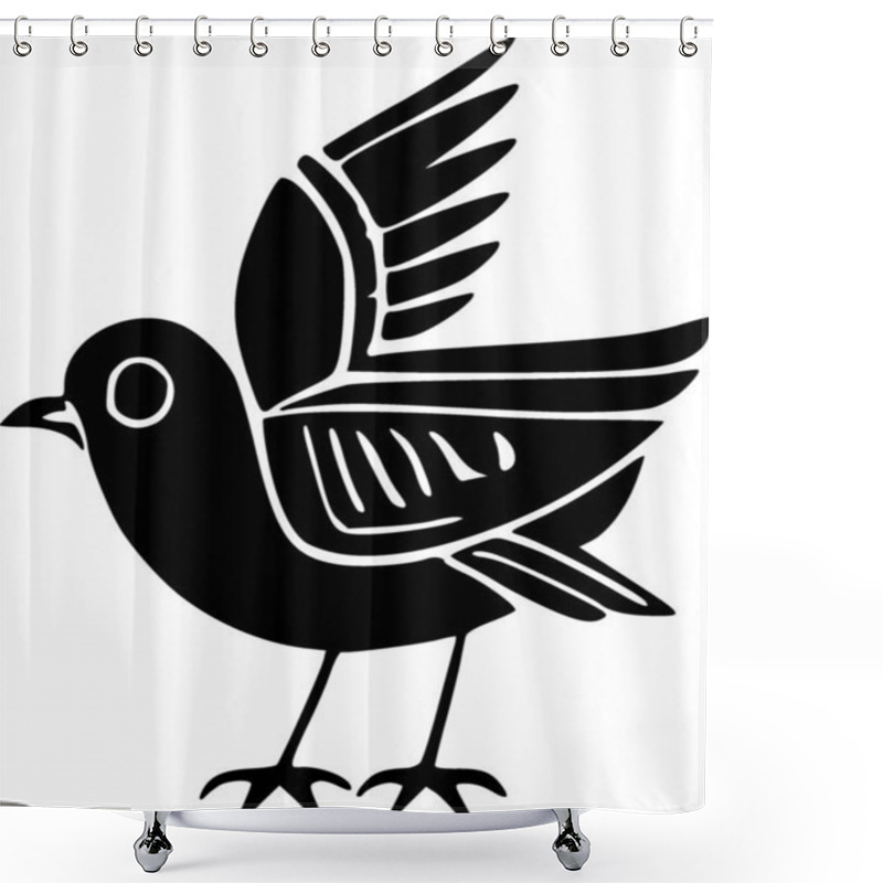 Personality  Bird. Web Icon Simple Design Shower Curtains