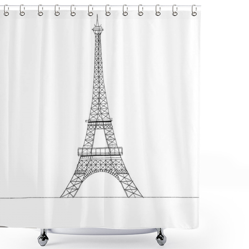 Personality  Paris Eiffel Tower Shower Curtains