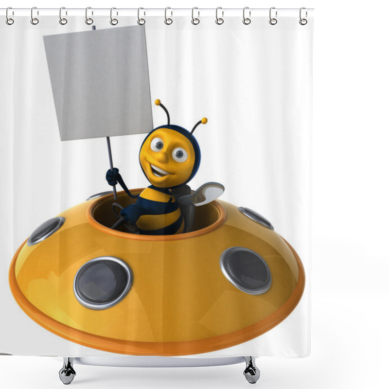 Personality  Funny Cartoon Bee Shower Curtains