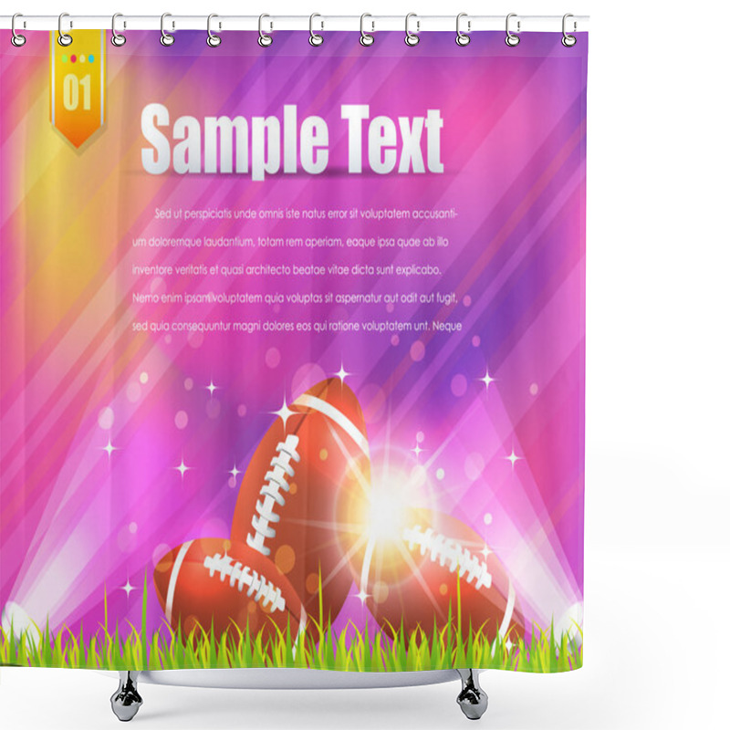 Personality  American Football Theme Vector Design Shower Curtains