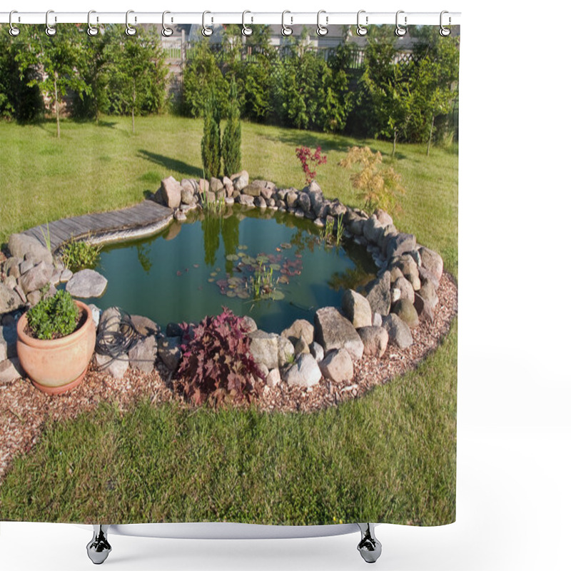 Personality  Beautiful Classical Garden Fish Pond Shower Curtains