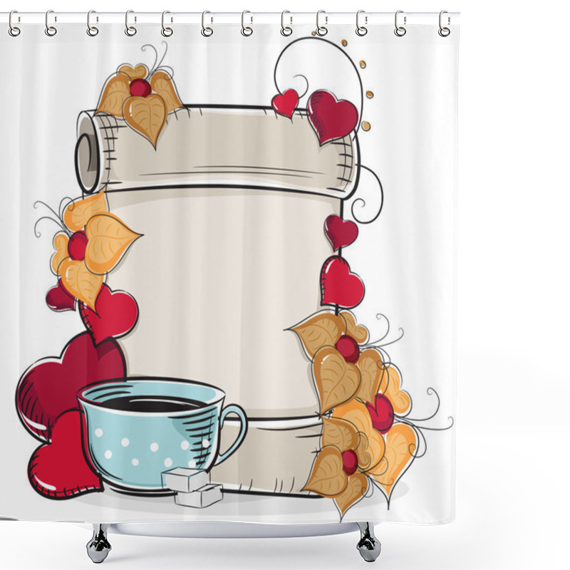 Personality  Hand-drawn Retro Valentine Card Shower Curtains