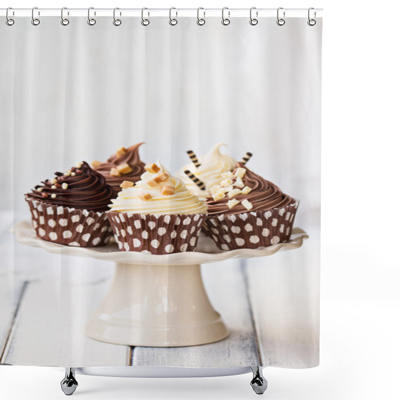 Personality  Chocolate Cupcakes Shower Curtains