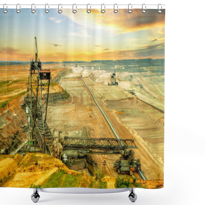 Personality  Opencast Mining, Brown Coal, Hambach, Germany  Shower Curtains