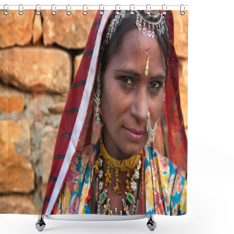 Personality  Beautiful Rajasthani Woman Shower Curtains