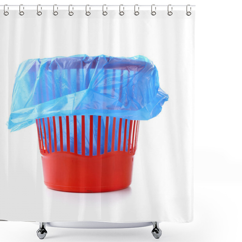 Personality  Garbage Bin, Isolated On White Shower Curtains