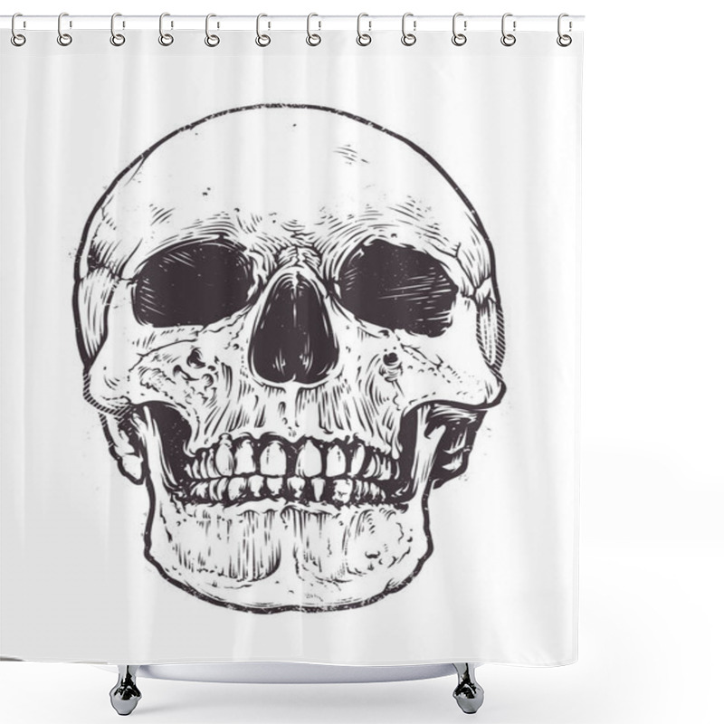 Personality  Anatomic Skull Vector Shower Curtains