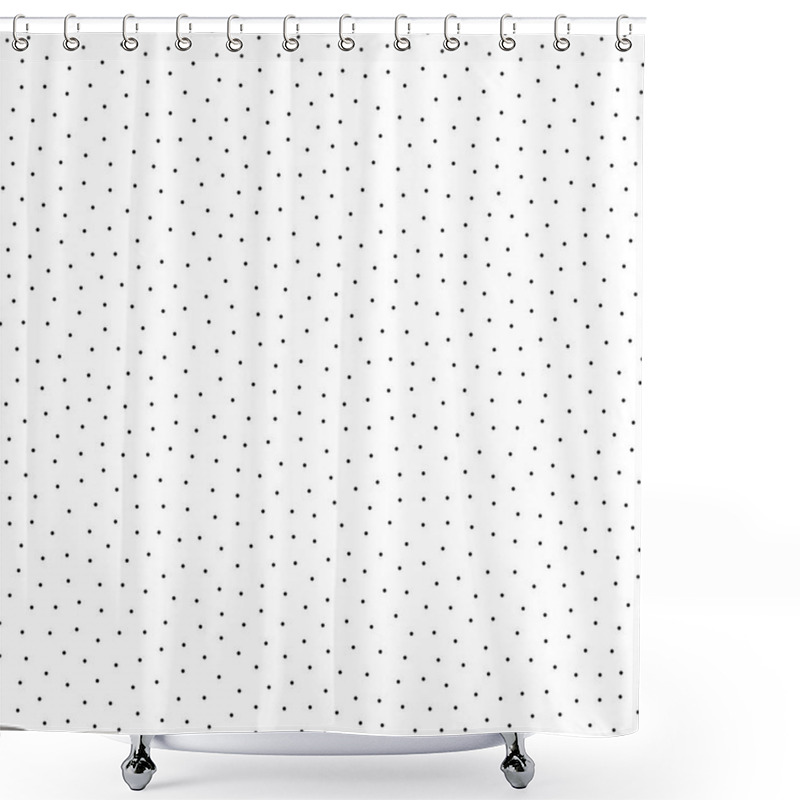 Personality  Black White Geometric Polka Dot Seamless Vector Pattern. Monochromatic Simple Halftone Background. Monochrome Decorative Dotted Wallpaper. Halftones Effect Modern Minimal Repeating Texture. Medium Regular Small Tiny Light Diagonal Random Shower Curtains