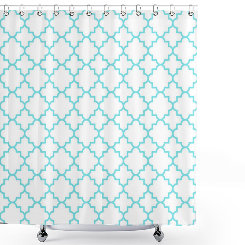 Personality  Traditional Quatrefoil Lattice Pattern Outline Shower Curtains