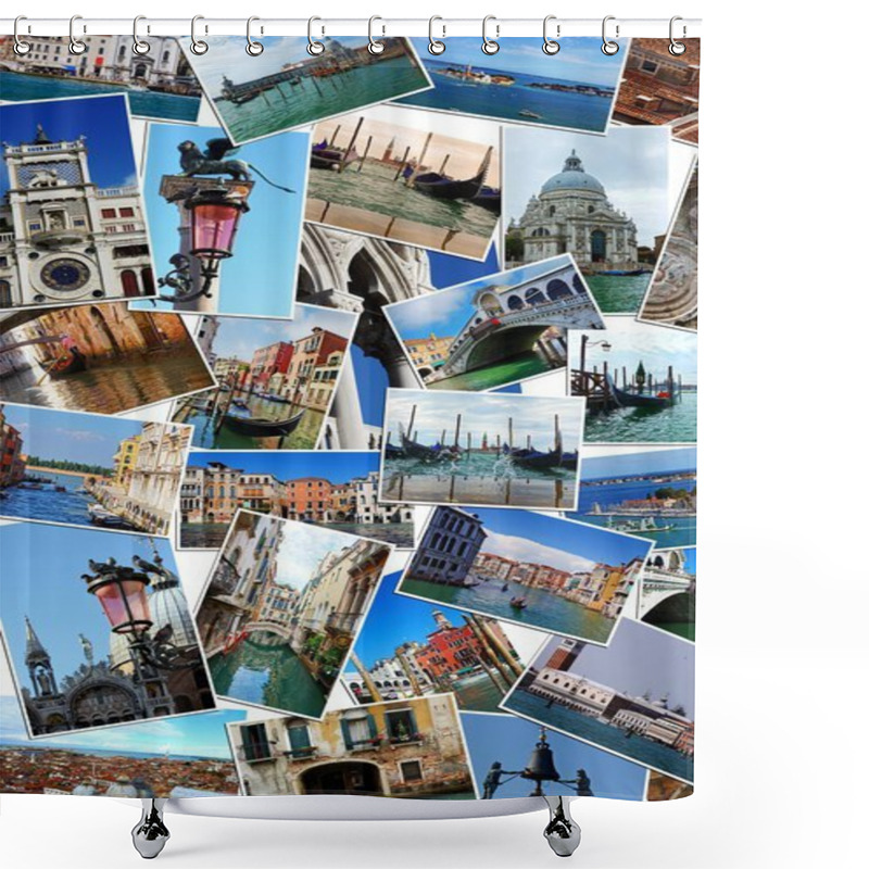 Personality  Collage Of Landmarks In Venice, Italy  Shower Curtains