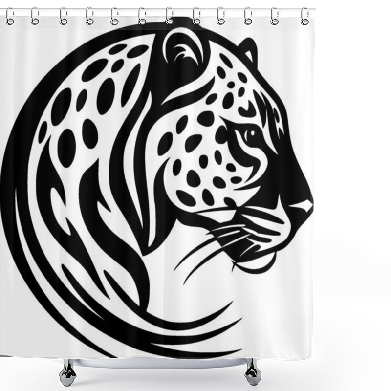 Personality  Leopard - Minimalist And Simple Silhouette - Vector Illustration Shower Curtains