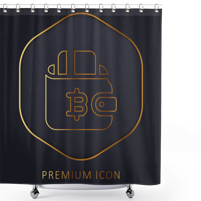 Personality  Bitcoin Golden Line Premium Logo Or Icon Shower Curtains