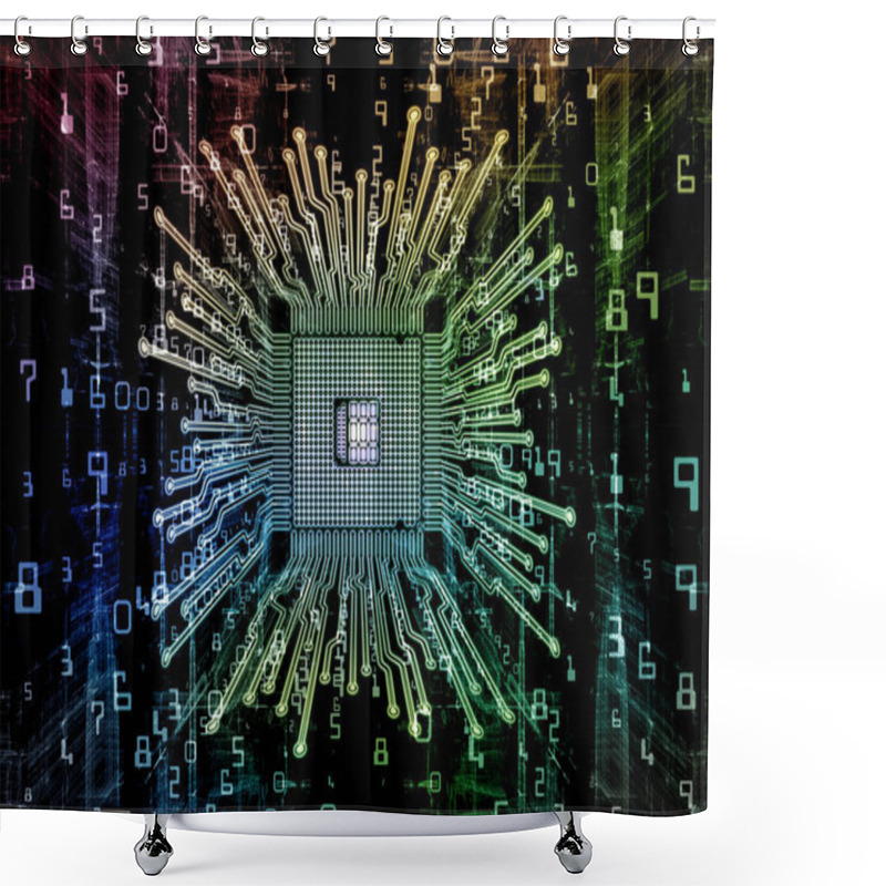 Personality  Vision Of Digital Processor Shower Curtains