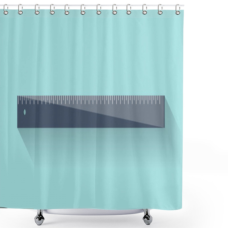 Personality  Ruler In A Flat Style. Scale. Width And Length. Measurement Tool. Vector Illustration. Shower Curtains