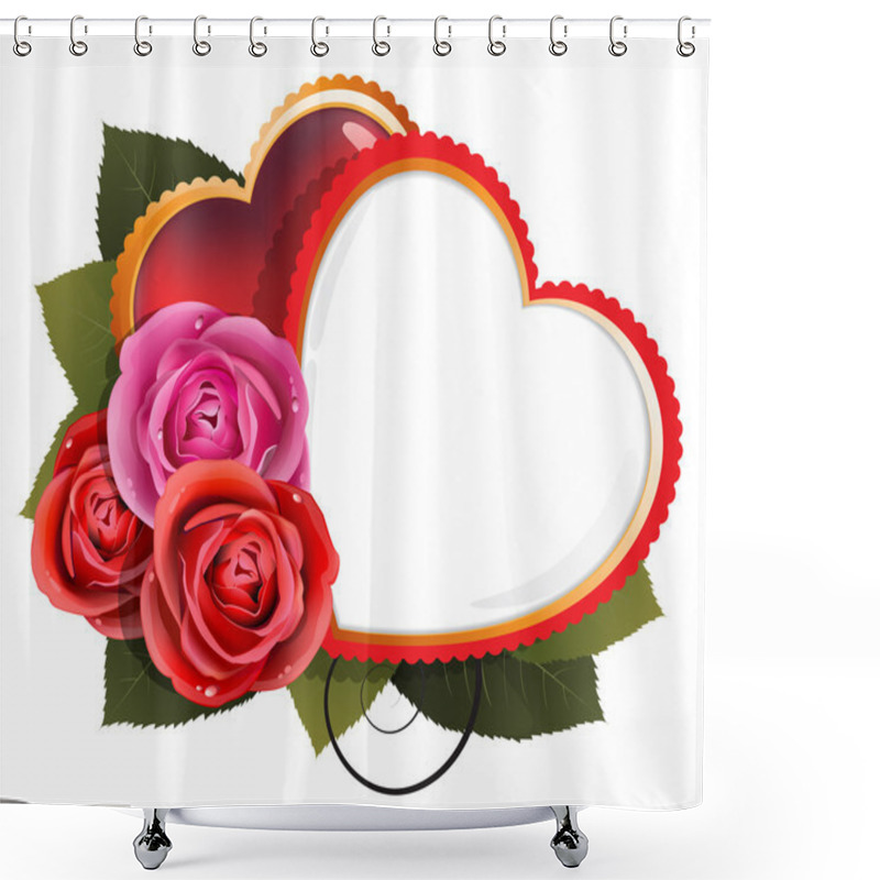 Personality  Roses And Hearts. Valentine's Day Card Shower Curtains