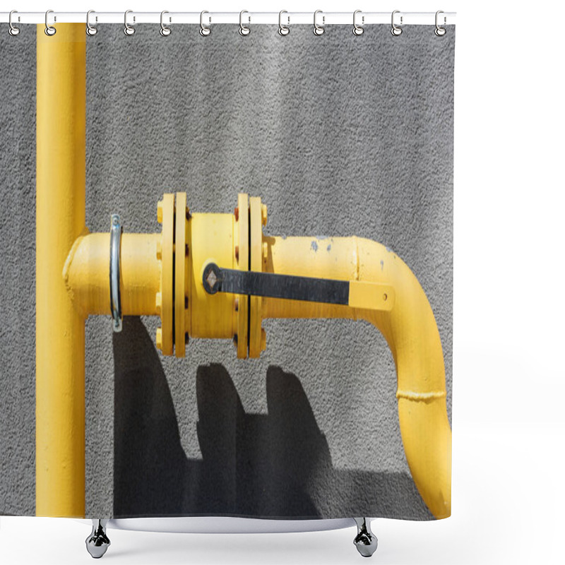 Personality  Yellow Gas Pipeline Shower Curtains