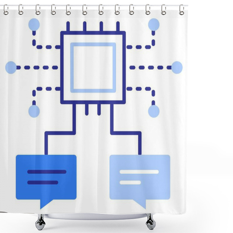 Personality  Natural Language Processing Icon With Editable Stroke For AI And Machine Learning Shower Curtains