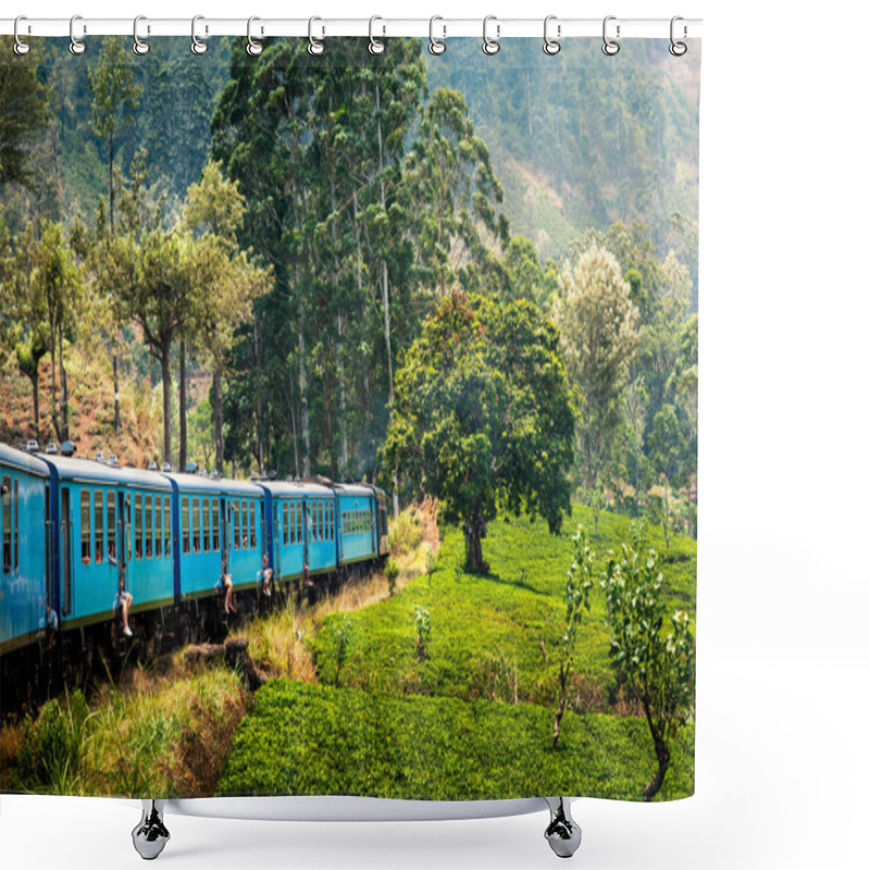 Personality  Scenic Blue Train Through Sri Lanka Highlands Shower Curtains