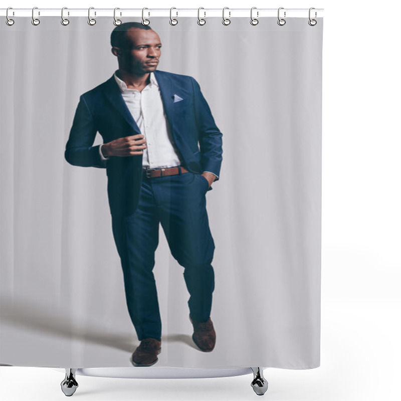 Personality  Confidence African Man In Suit Shower Curtains