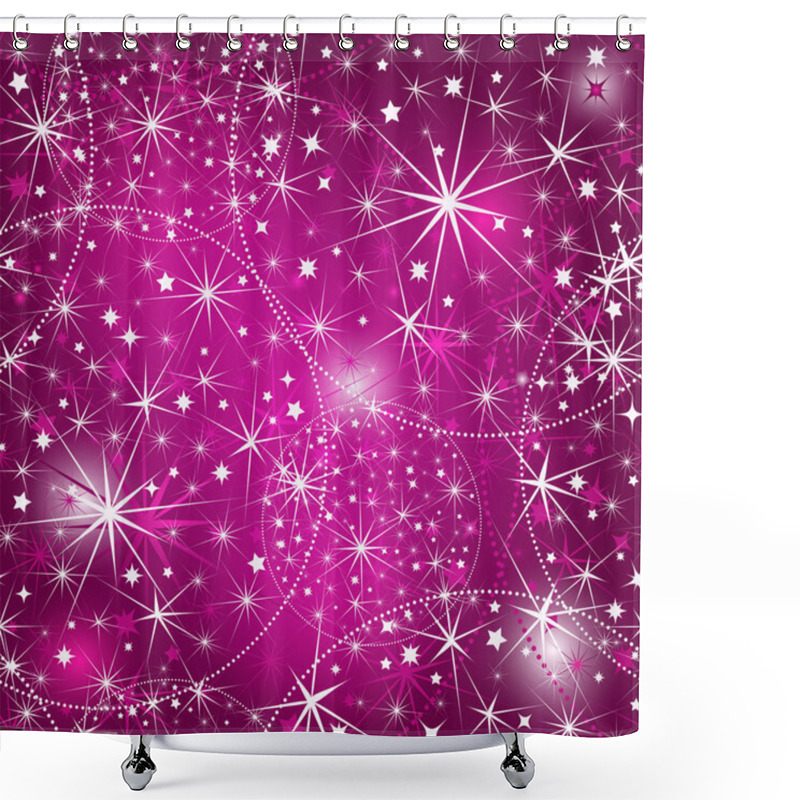 Personality  Seamless Purple Christmas Pattern Shower Curtains