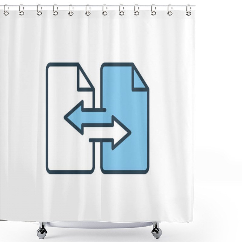 Personality  Convert File Icon. Suitable For Web Site Design, App, User Interfaces. Flat Line Icon Style. Simple Vector Design Editable Shower Curtains