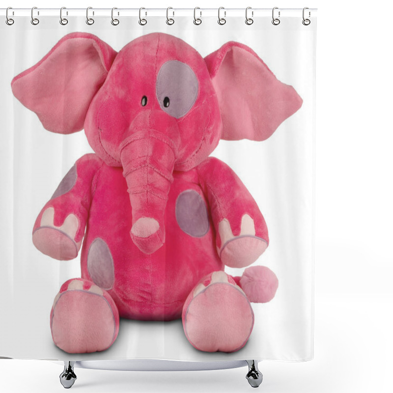 Personality  Pink Funny Elephant Isolated On White Background Shower Curtains