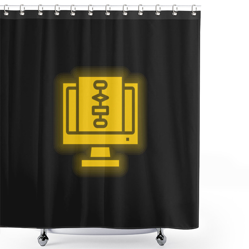 Personality  Algorithm Yellow Glowing Neon Icon Shower Curtains