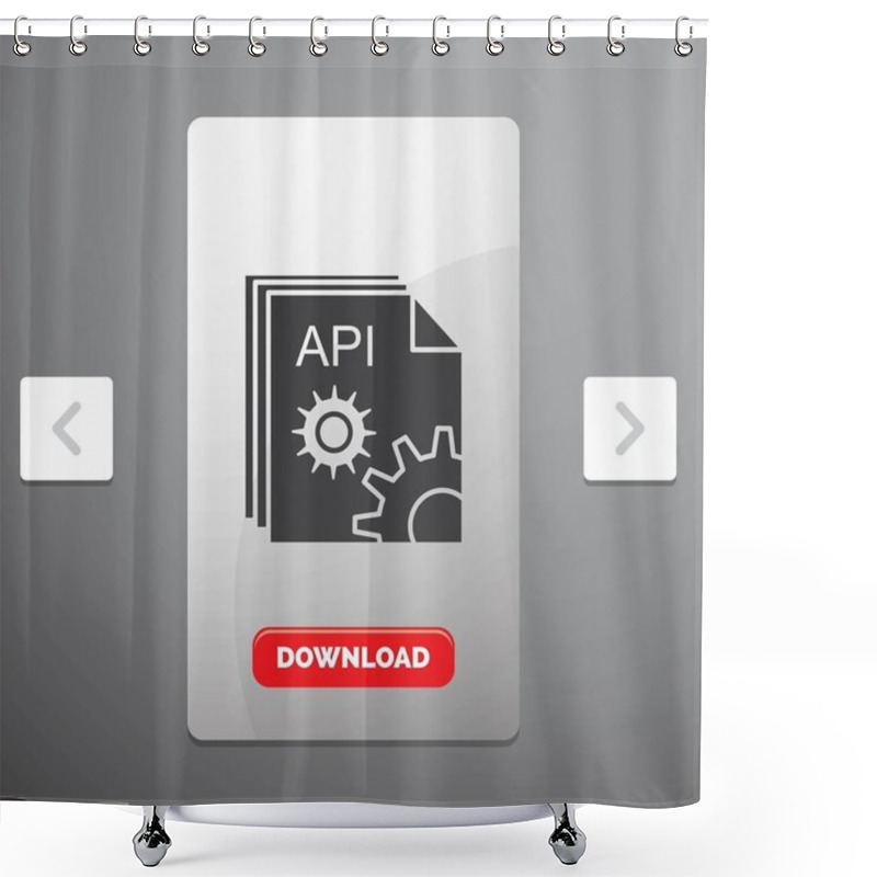 Personality  Api, App, Coding, Developer, Software Glyph Icon In Carousal Pagination Slider Design & Red Download Button Shower Curtains