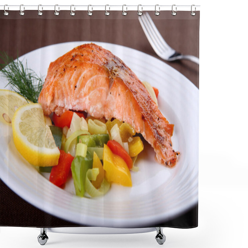 Personality  Grilled Salmon Shower Curtains