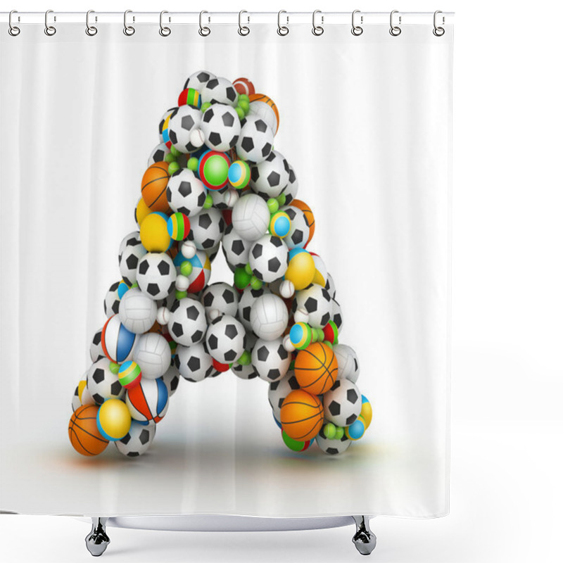 Personality  Letter A, Gaming Balls Alphabet Shower Curtains