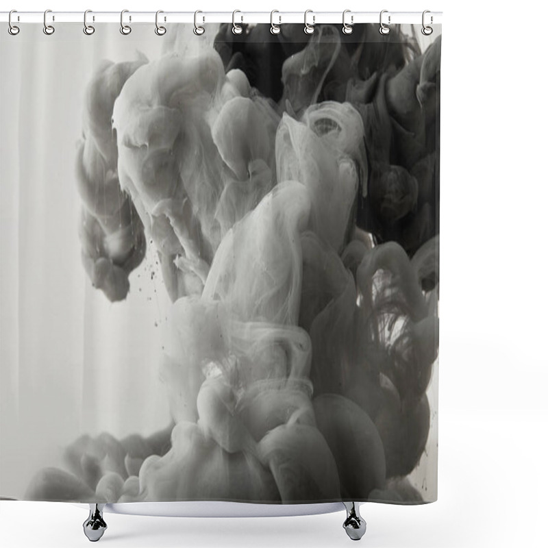 Personality  Black And White Background With Mixing Paint Splash Shower Curtains