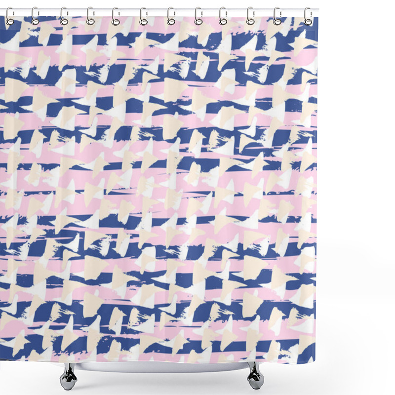 Personality  Ditsy Pattern With Hand Drawn Small Triangles Shower Curtains