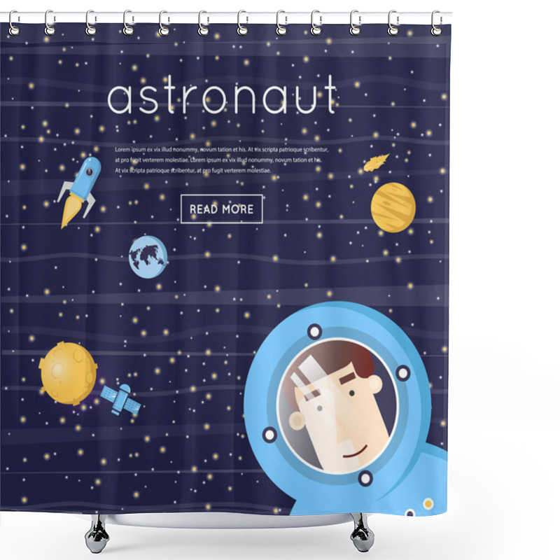 Personality  Astronaut In Space  Illustration Shower Curtains