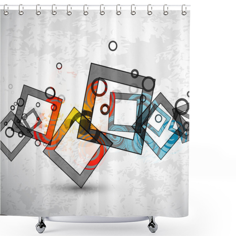 Personality  Abstract Grunge Squares. Vector Background Shower Curtains