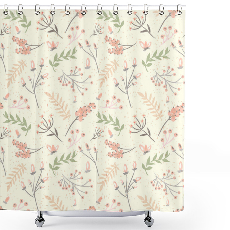 Personality  Elegant Seamless Pattern With Flowers, Vector Illustration Shower Curtains