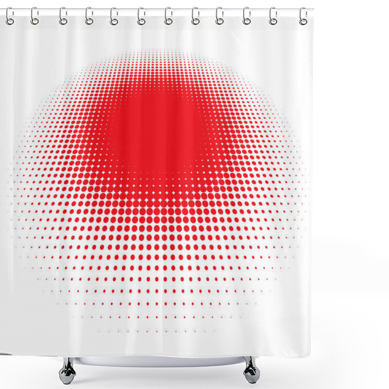 Personality  Colorful Halftone Vector Pattern, Texture In 3d Perspective. Circles, Dots, Screentone Illustration. Freckle, Stipple-stippling, Speckles Illustration. Pointillist Vector Art Shower Curtains