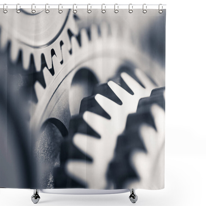 Personality  Engine Gear Wheels, Industrial Background Shower Curtains